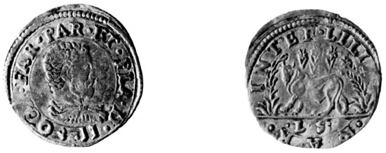 Figura 14 a,b - Parma. Ottavio Farnese, parpagliola (cfr. CNI IX, p. 451 n. 124)