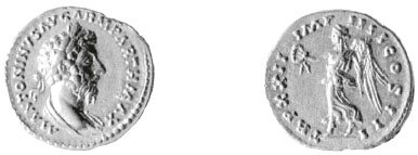 Figura 21 a,b - Impero Romano. Roma, Marco Aurelio, aureo, 168 d.C. (BMCRE IV, p. 449 n.457; Collezione Piancastelli, Forlì, n. 25372/3b)