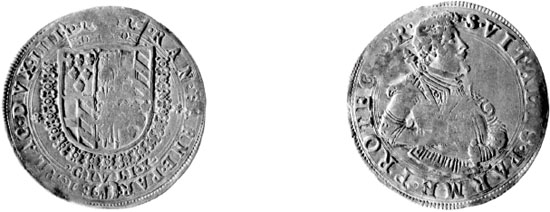 Figura 44 a,b - Parma. Ranuccio I Farnese, tallero da 10 giuli (CNI IX, p. 488 n. 57)