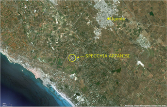 Figura 20 - La Specchia Artanisi in una foto da satellite