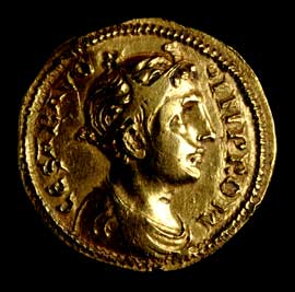 Figura 22 - Federico II (1220-1250). Augustale in oro con busto dell’Imperatore al dritto (emissione postuma?). CNI XVIII, p. 196 n. 1