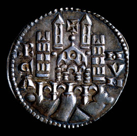 Figura 24 - Bergamo. Comune. Grosso in argento da sei denari con veduta della città al rovescio (metà sec. XIII). CNI IV, p. 45 n. 138