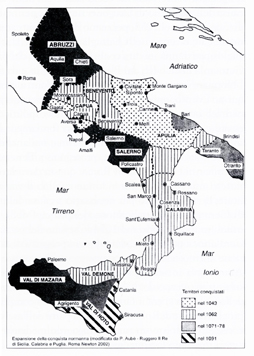 Figura 37 - L’Italia meridionale in età normanna (da Corsi 2009)